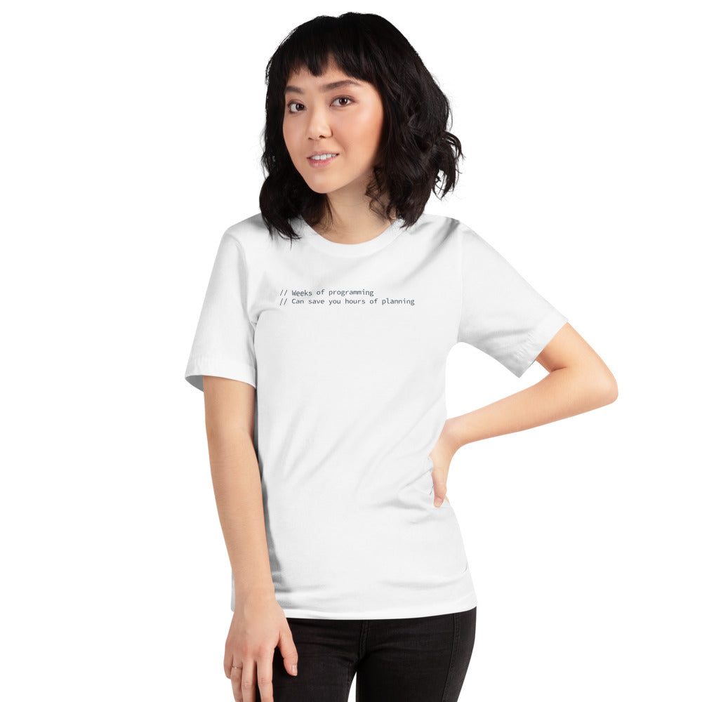 Software Planning - White -  Funny Software Developer T-Shirt
