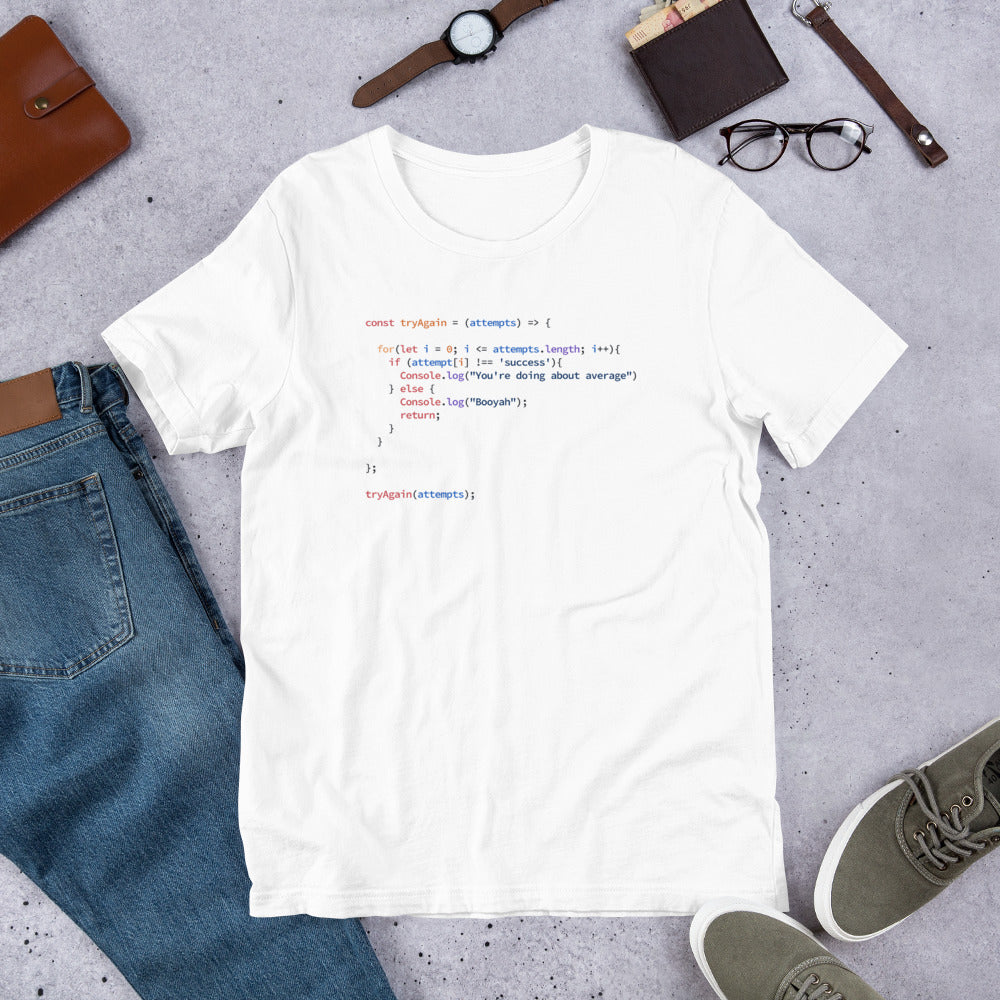 Try Try Again - White - Software Developer T-Shirt